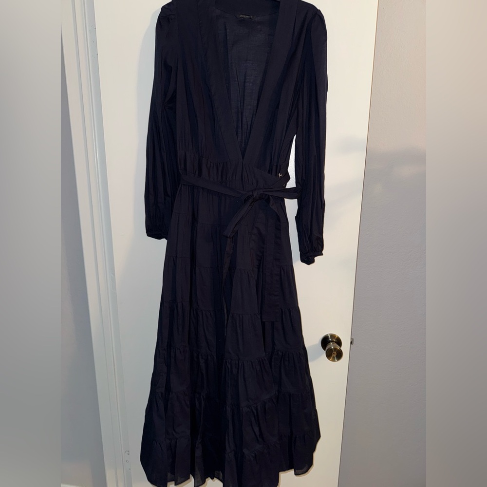 NWOT Banana Republic Wrap Maxi Dress-Dark Navy Blue-Sz 16- Orig $349